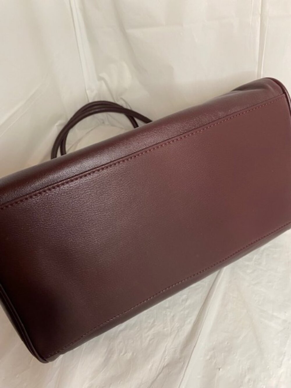 Leather Women’s Burgundy Pillow-Shaped Baguette Shoulder Bag - Picture 6 of 8